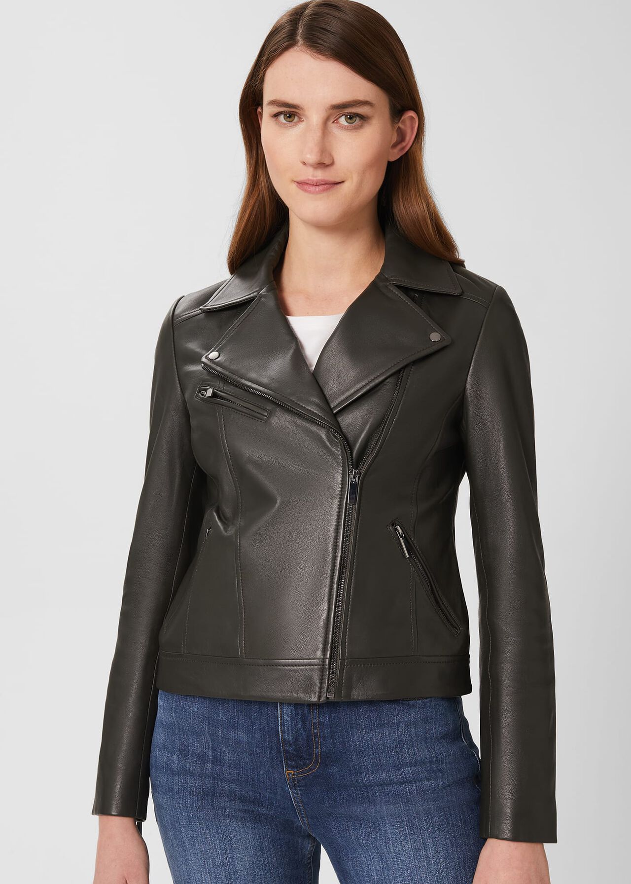 Dakota Leather Jacket, Birch Green, hi-res