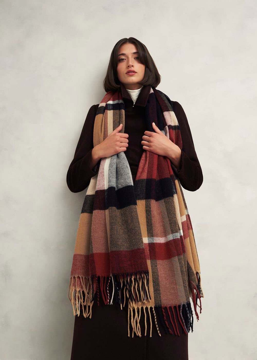 Connie Blanket Scarf, Red Multi, hi-res