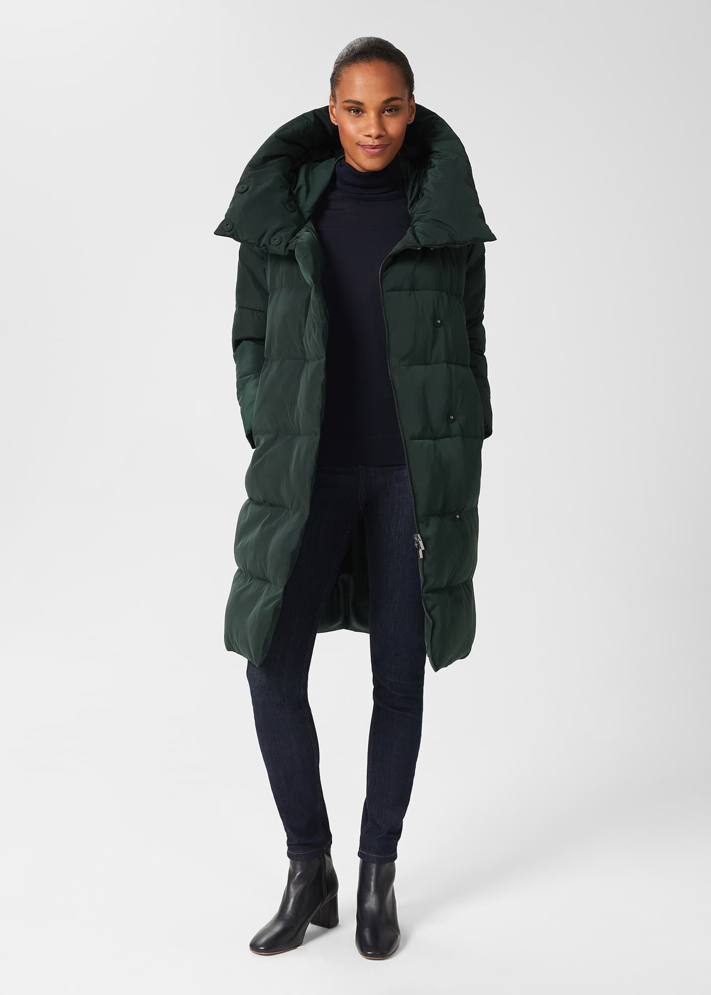 next green padded jacket