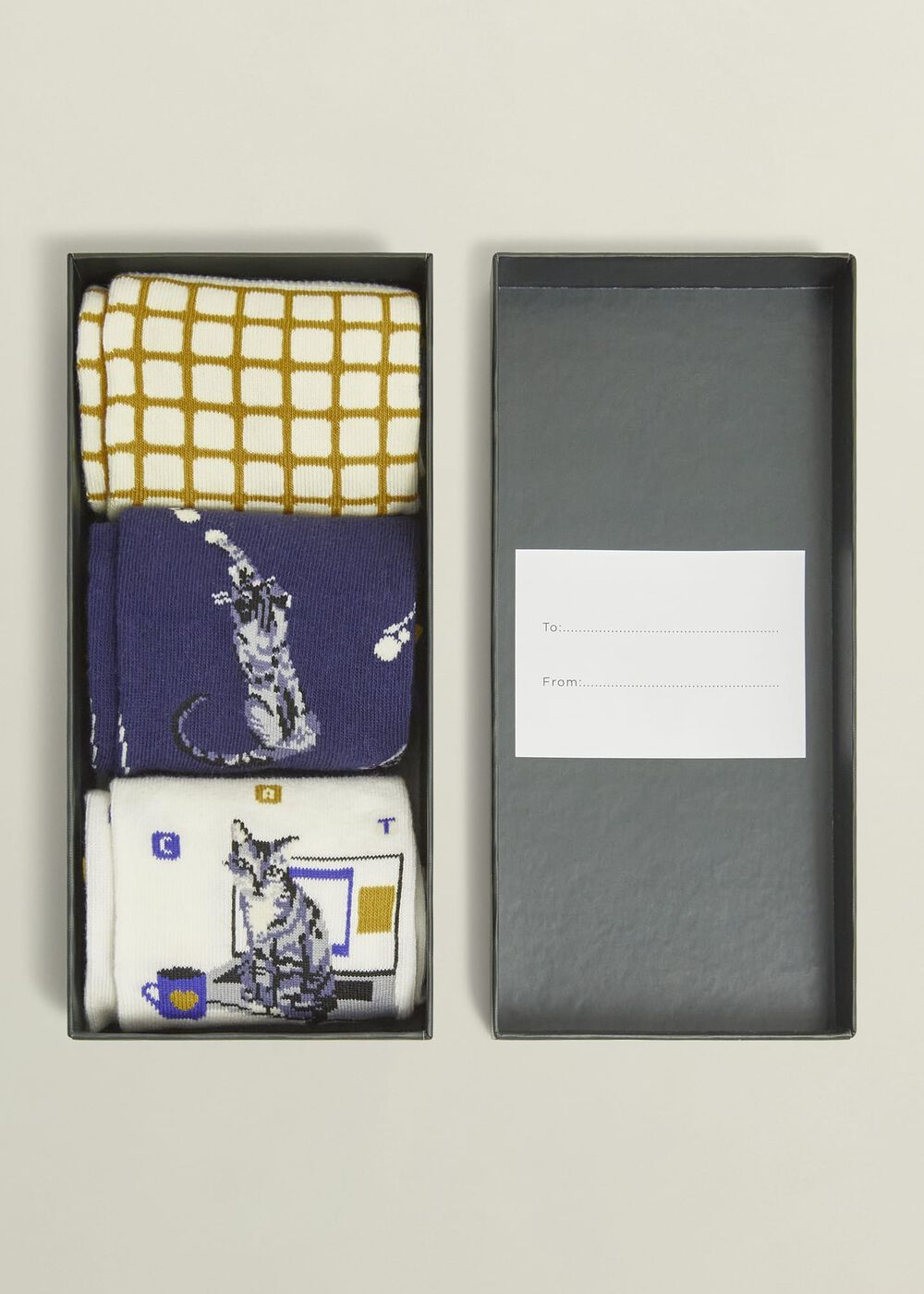 Working From Home Cat Sock Set, Multi, hi-res