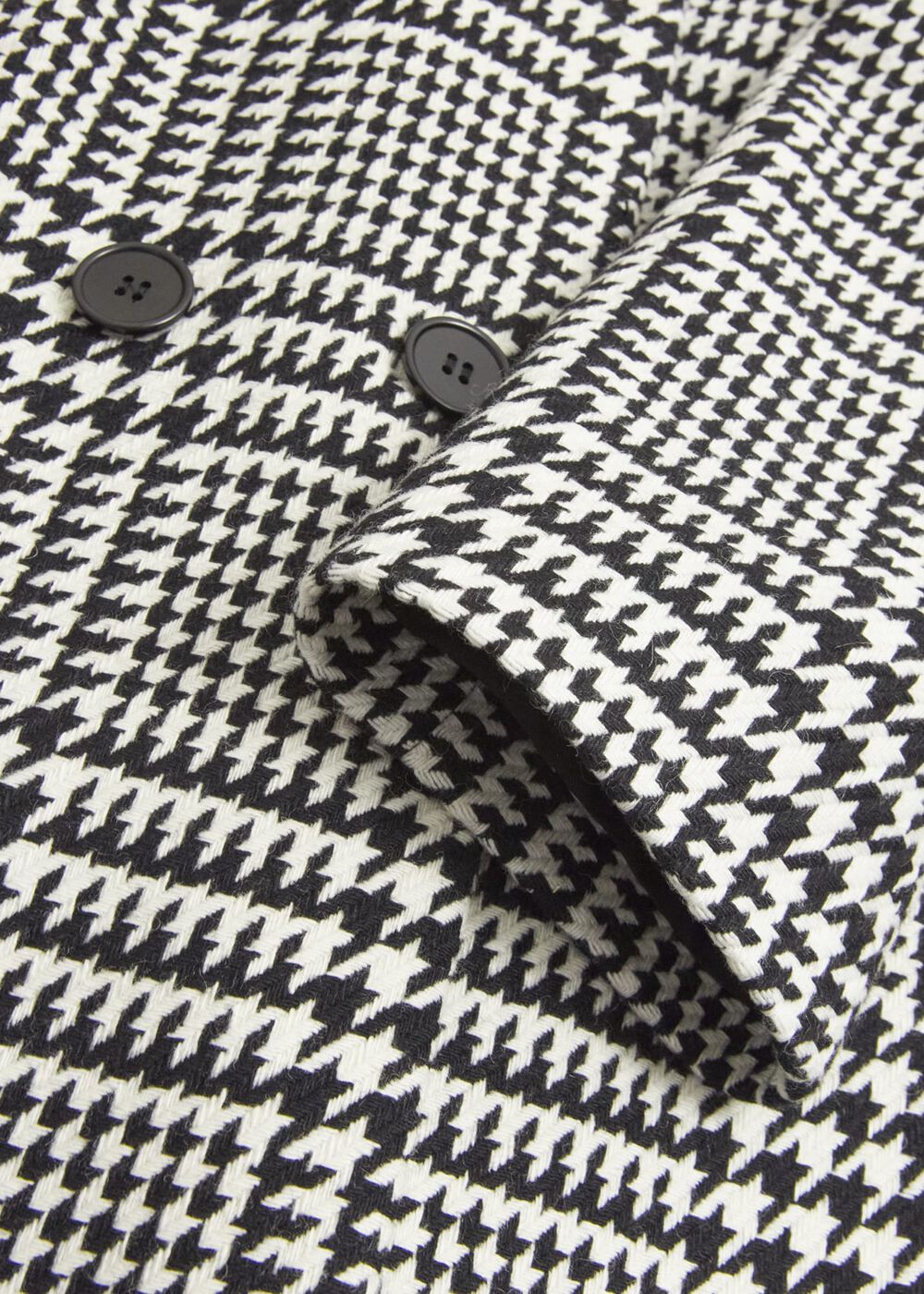 Yvette Wool Blend Check Coat, Black Ivory, hi-res