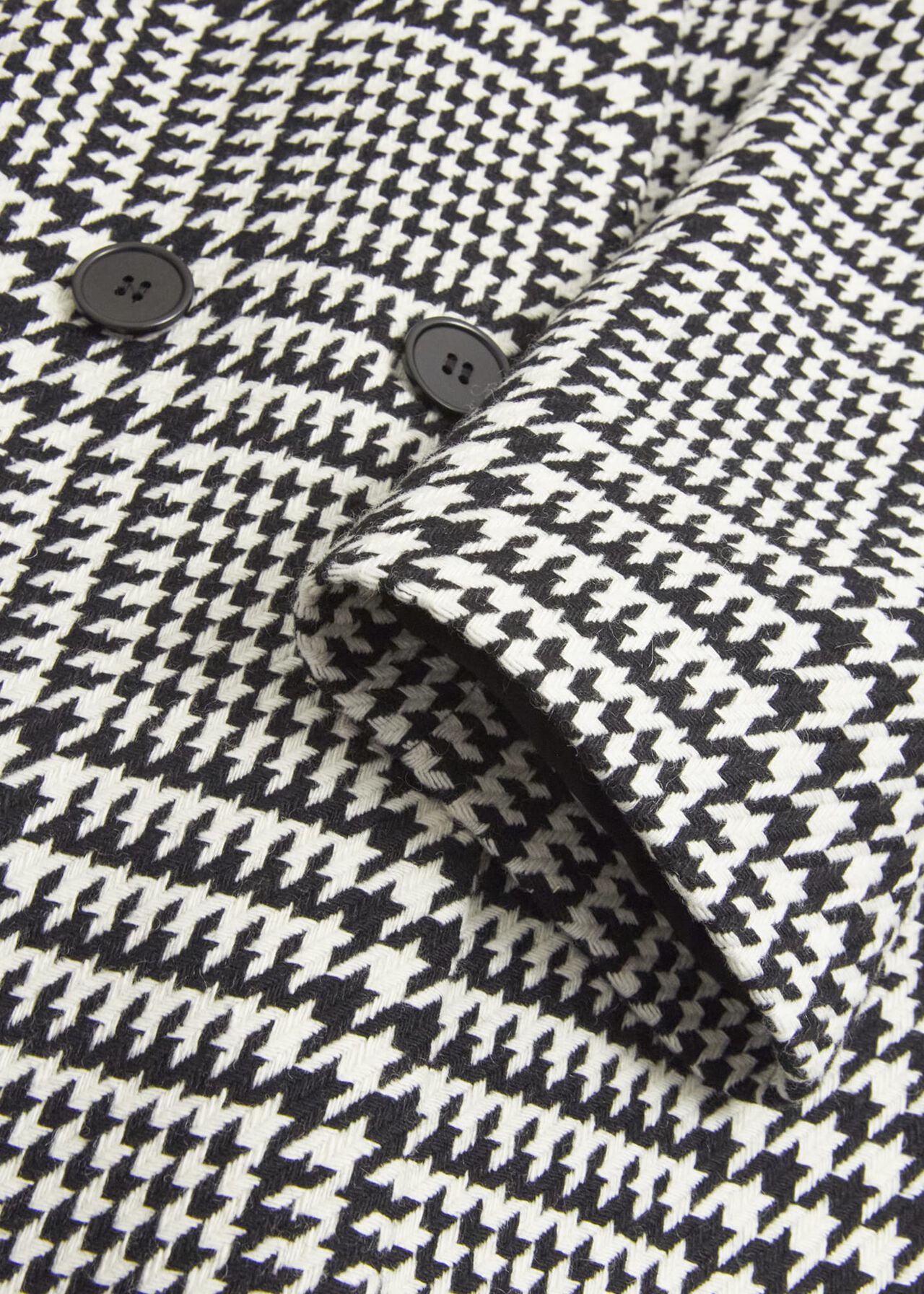 Yvette Wool Blend Check Coat, Black Ivory, hi-res