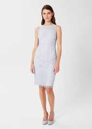 Adela Lace Shift Dress, Pale Blue, hi-res