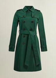 Petite Saskia Shower Resistant Trench Coat, Bay Green, hi-res