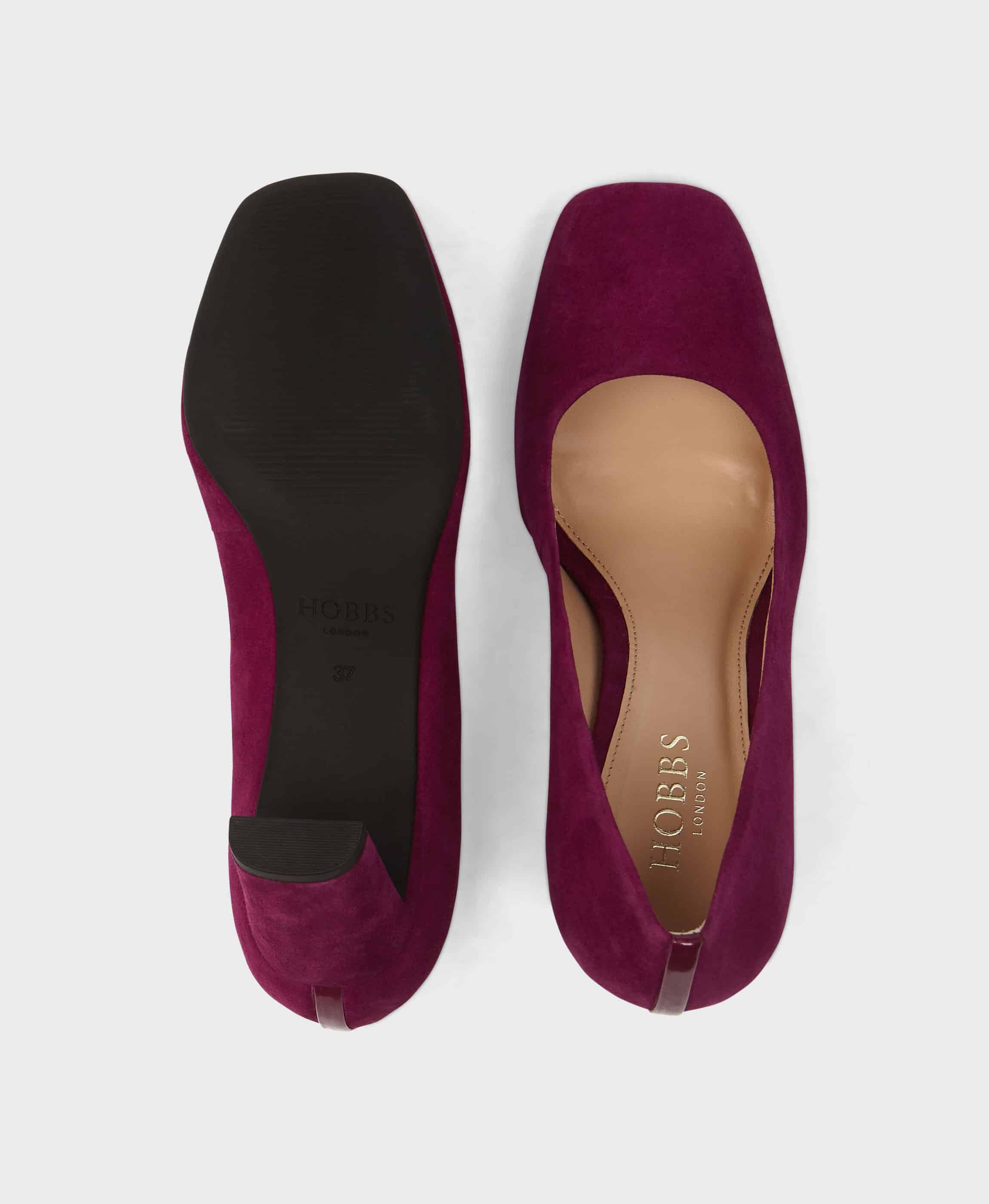 Magenta suede pumps sale