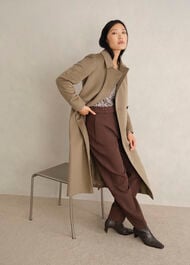 Livia Wool Wrap Coat, Neutral, hi-res