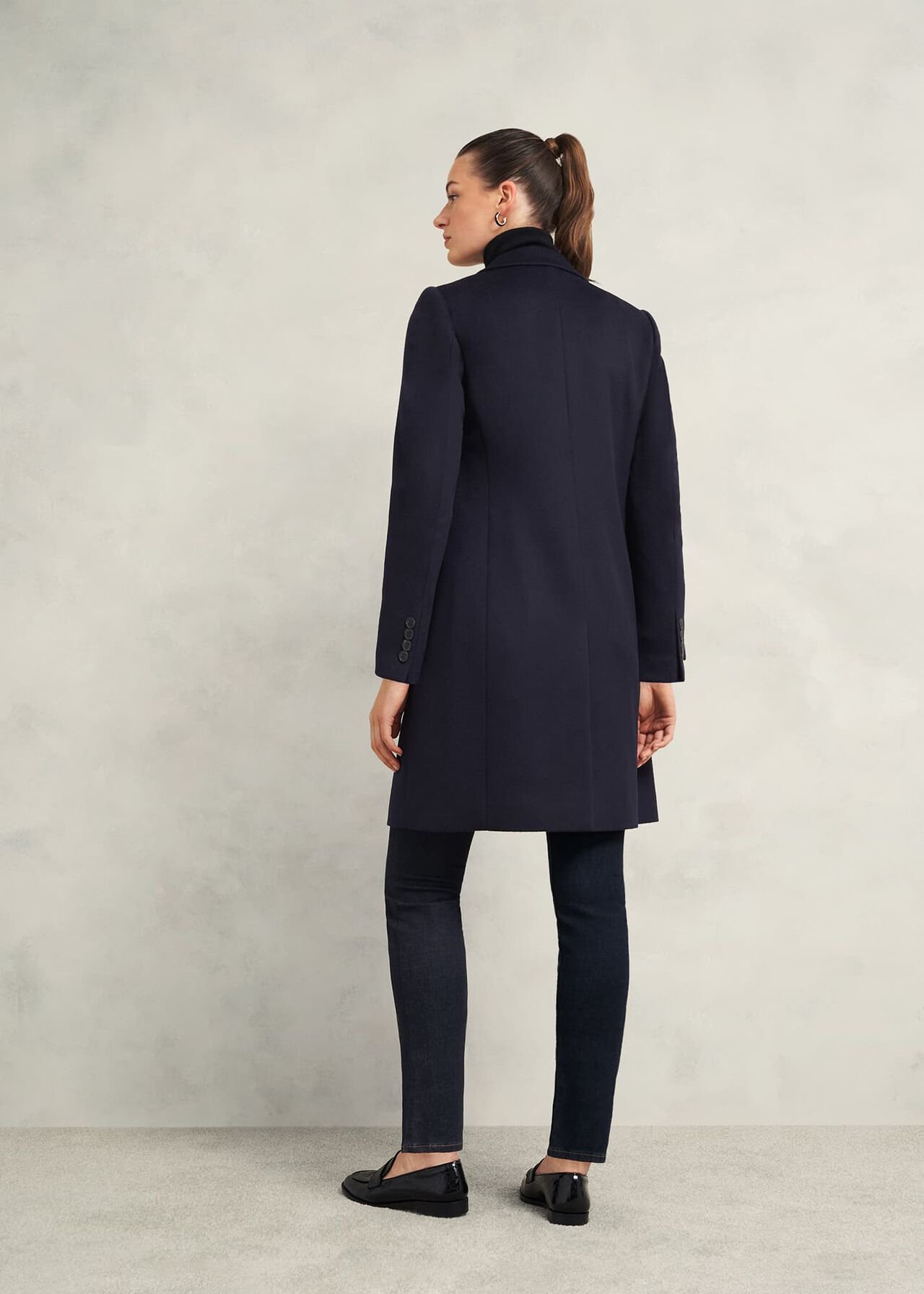 Cavendish Wool Coat, Navy, hi-res