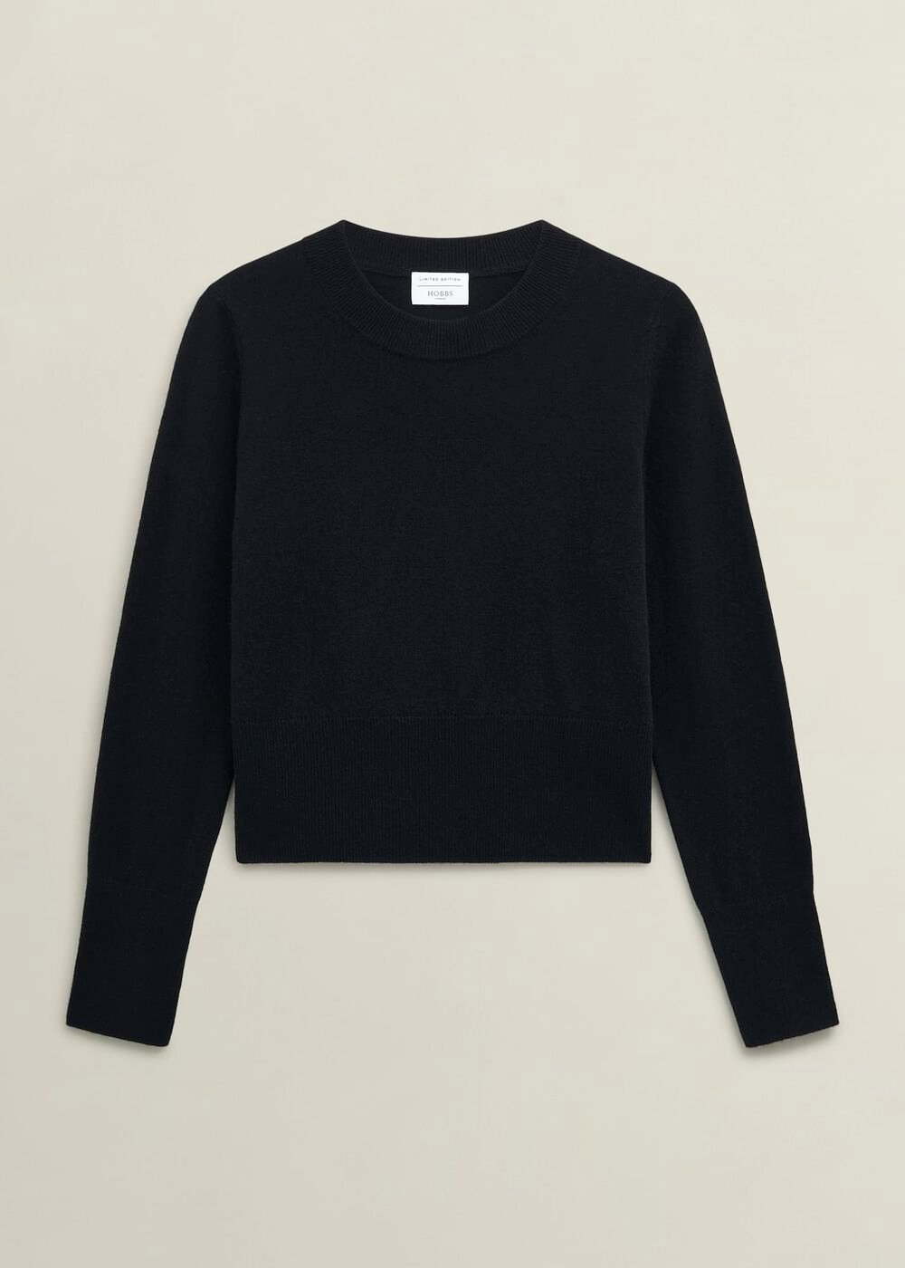 Black Tresco Wool Cashmere Crew Neck Knitted Sweater, Black, hi-res
