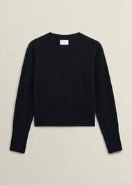 Black Tresco Wool Cashmere Crew Neck Knitted Sweater, Black, hi-res