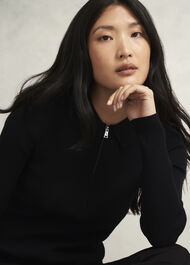 Darcie Knitted Shirt, Black, hi-res
