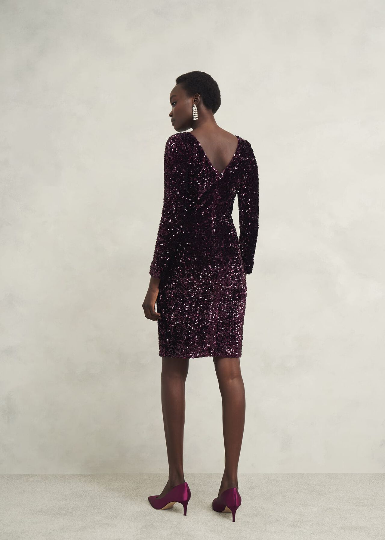 Sawyer Sequin Dress, Warm Plum, hi-res