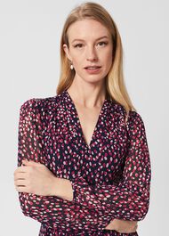 Aurora Fit And Flare Dress, Navy Multi, hi-res
