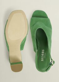 Karina Suede Sandals, Cilantro Green, hi-res