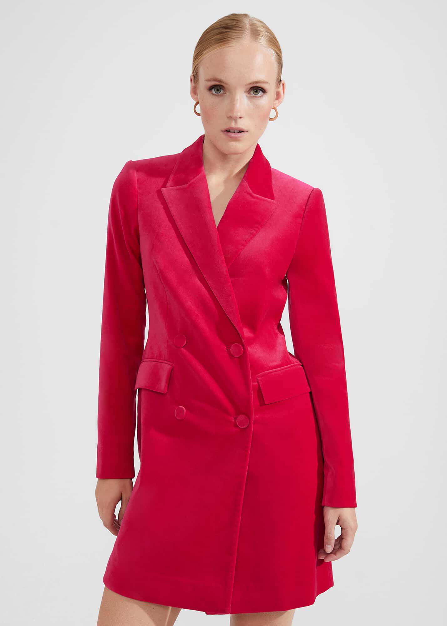 Pink velvet blazer store dress