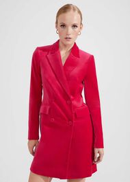 Wren Velvet Blazer Dress, Bright Pink, hi-res