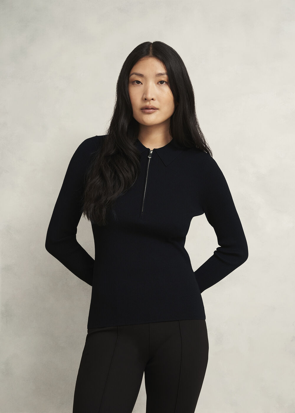 Darcie Knitted Shirt, Black, hi-res