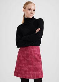 Ramona Tweed Skirt, Berry, hi-res