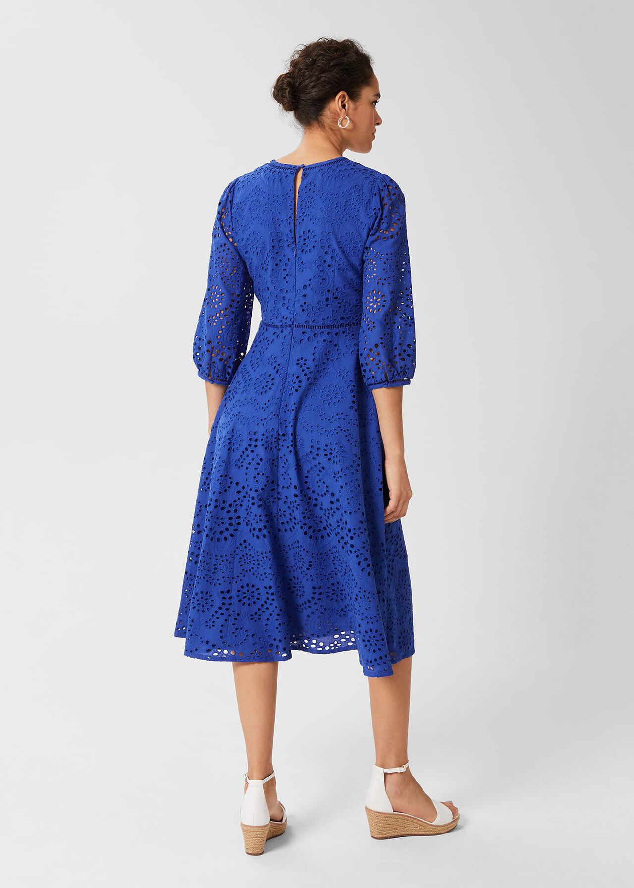 Rhea Broderie Dress, Cobalt Blue, hi-res