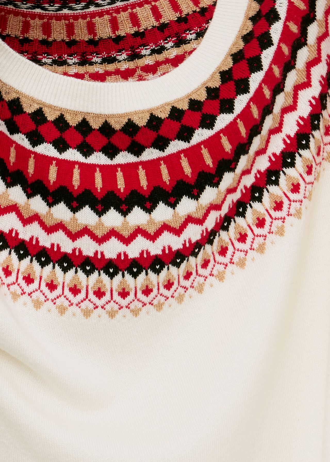 Greta Fairisle Sweater With Cashmere, Ivory Multi, hi-res