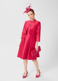 Petite Julietta Silk Blend Jacket, Fuchsia Pink, hi-res
