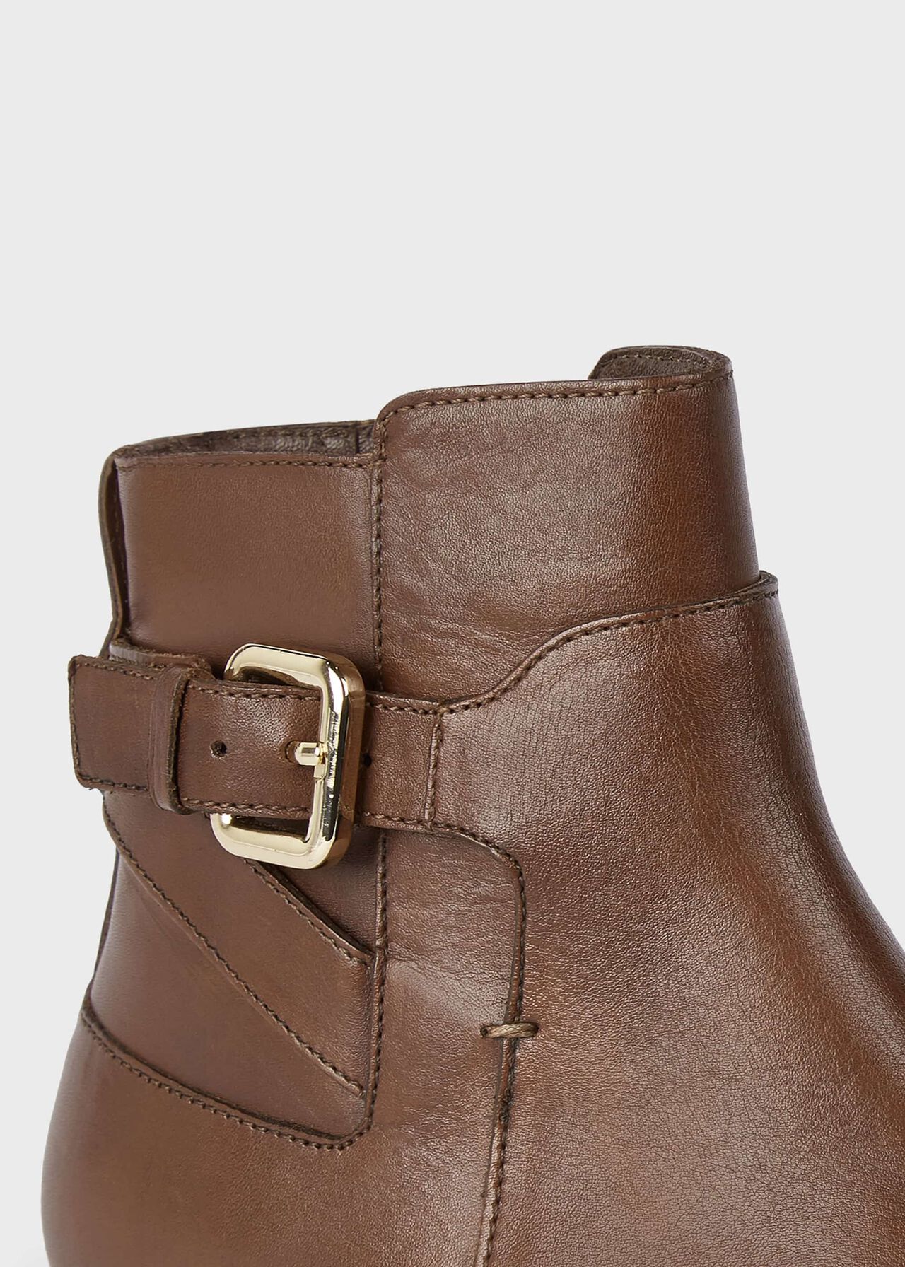 Zoe Leather Ankle Boots, Chestnut, hi-res