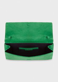 Chelsea Suede Clutch Bag, Cilantro Green, hi-res