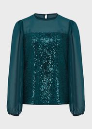 Zariah Sequin Top, Evergreen, hi-res