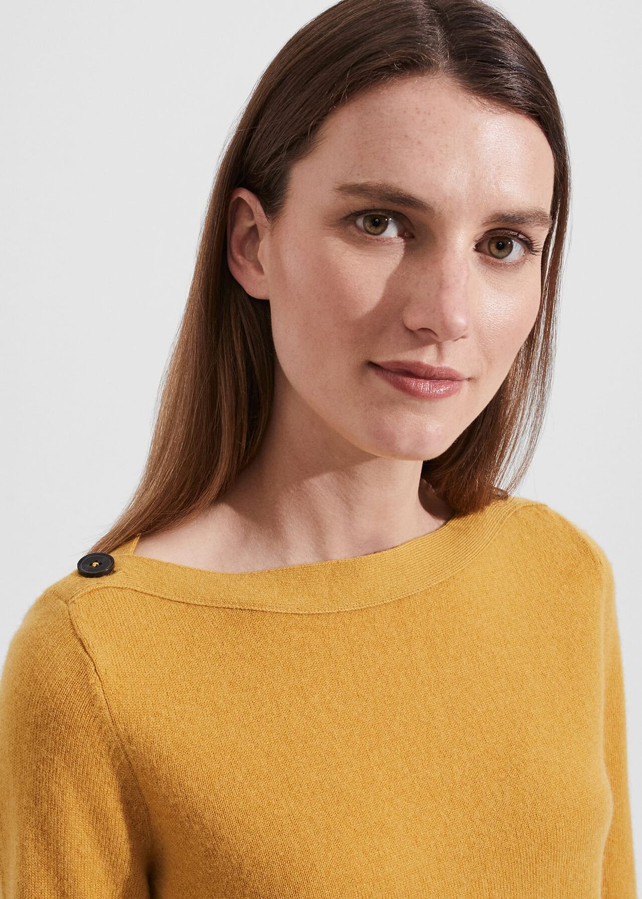 Brinley Wool Cashmere Sweater, Golden Yellow, hi-res