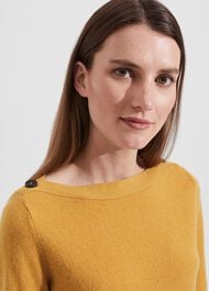 Brinley Wool Cashmere Sweater, Golden Yellow, hi-res