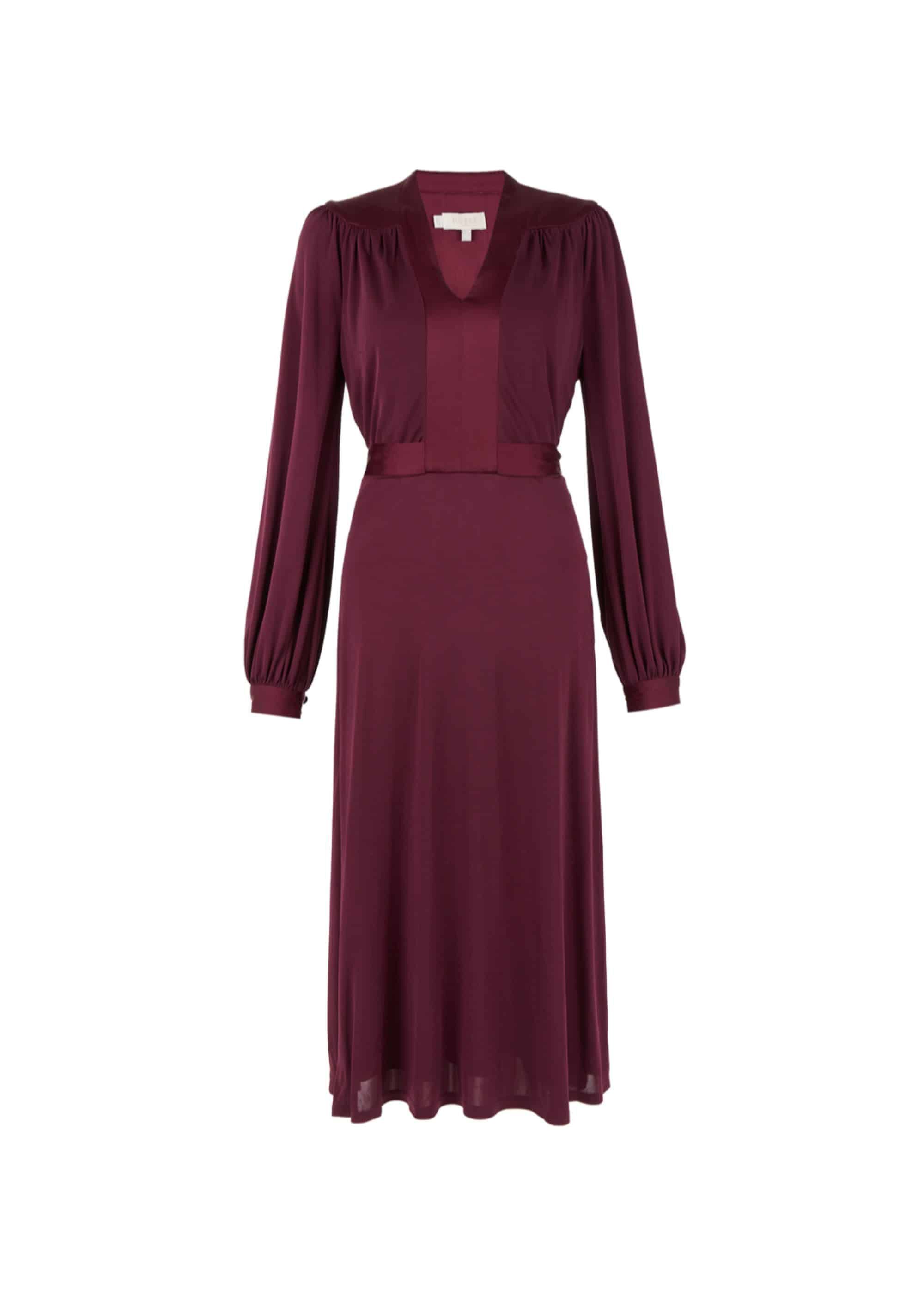 burgundy day dress