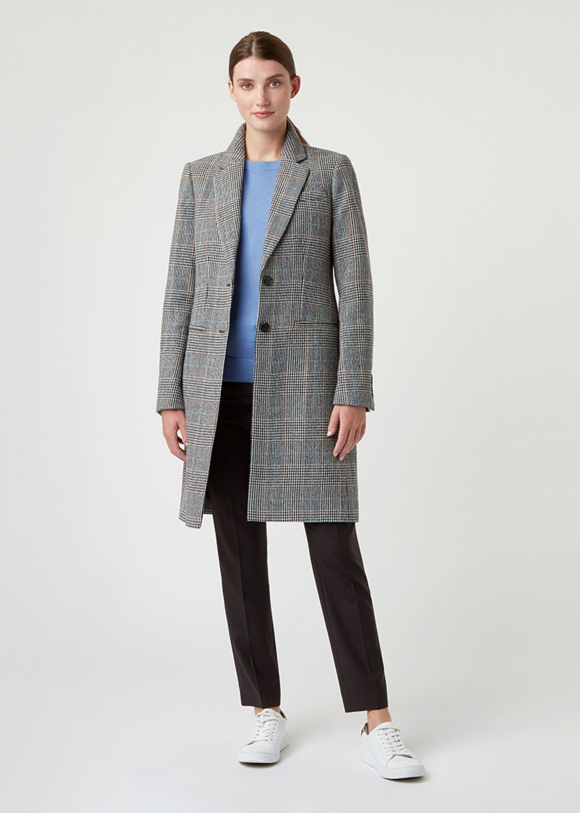 grey tartan coat