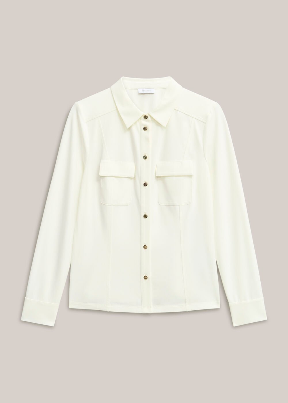 Rosana Seamed Shirt, Ivory, hi-res