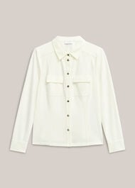 Rosana Seamed Shirt, Ivory, hi-res