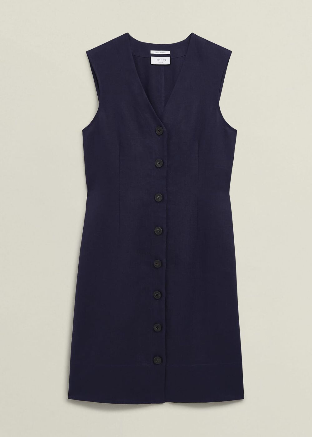 Zelia Linen Dress, True Navy, hi-res