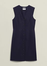 Zelia Linen Dress, True Navy, hi-res