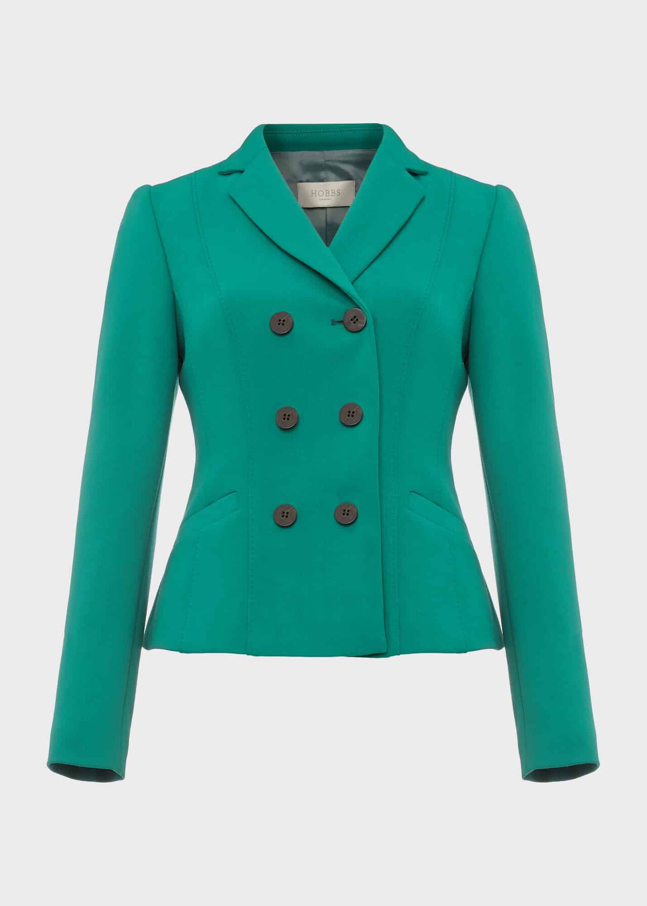 Beatrice Double Breasted Jacket, Jade Green, hi-res