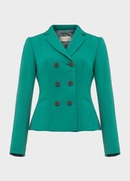 Beatrice Double Breasted Jacket, Jade Green, hi-res