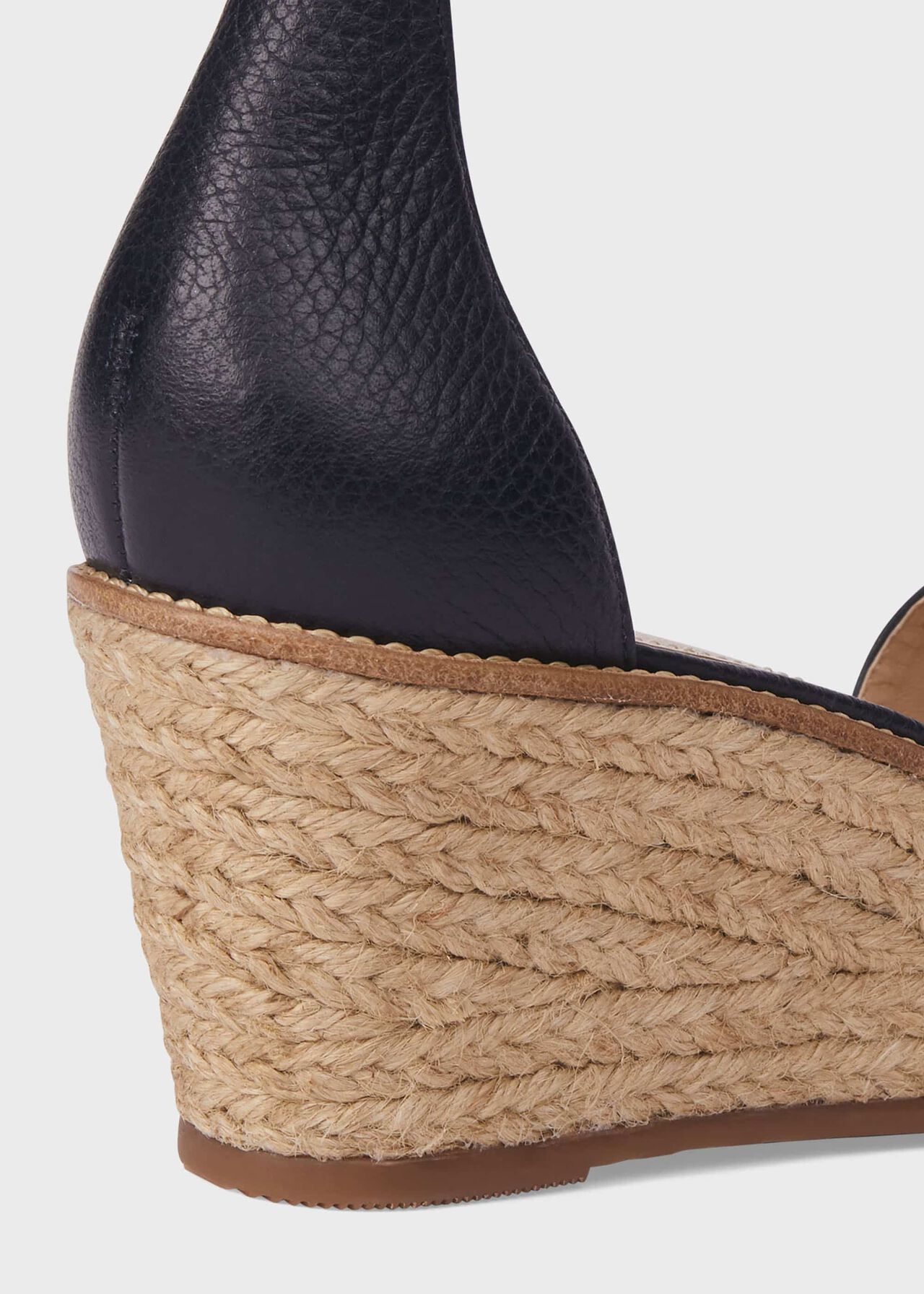 Vespa Leather Wedge Espadrilles, Navy, hi-res