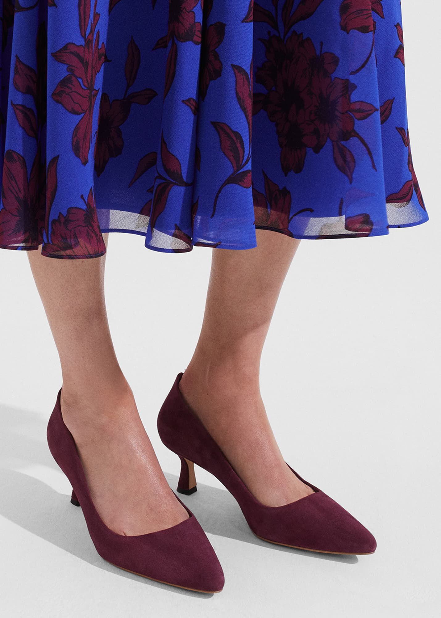 Dark purple court shoes top
