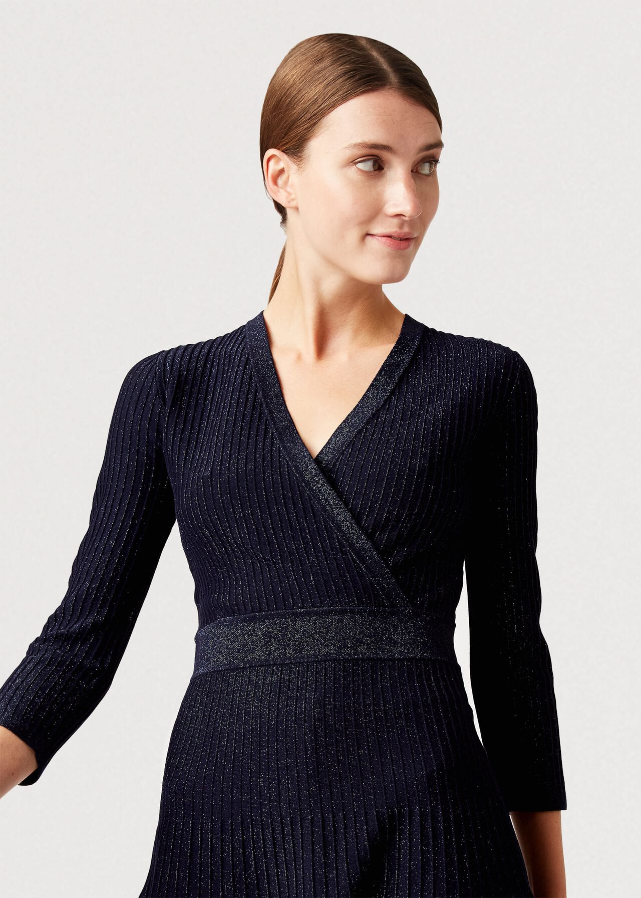 Ellie Knitted Dress, Navy, hi-res