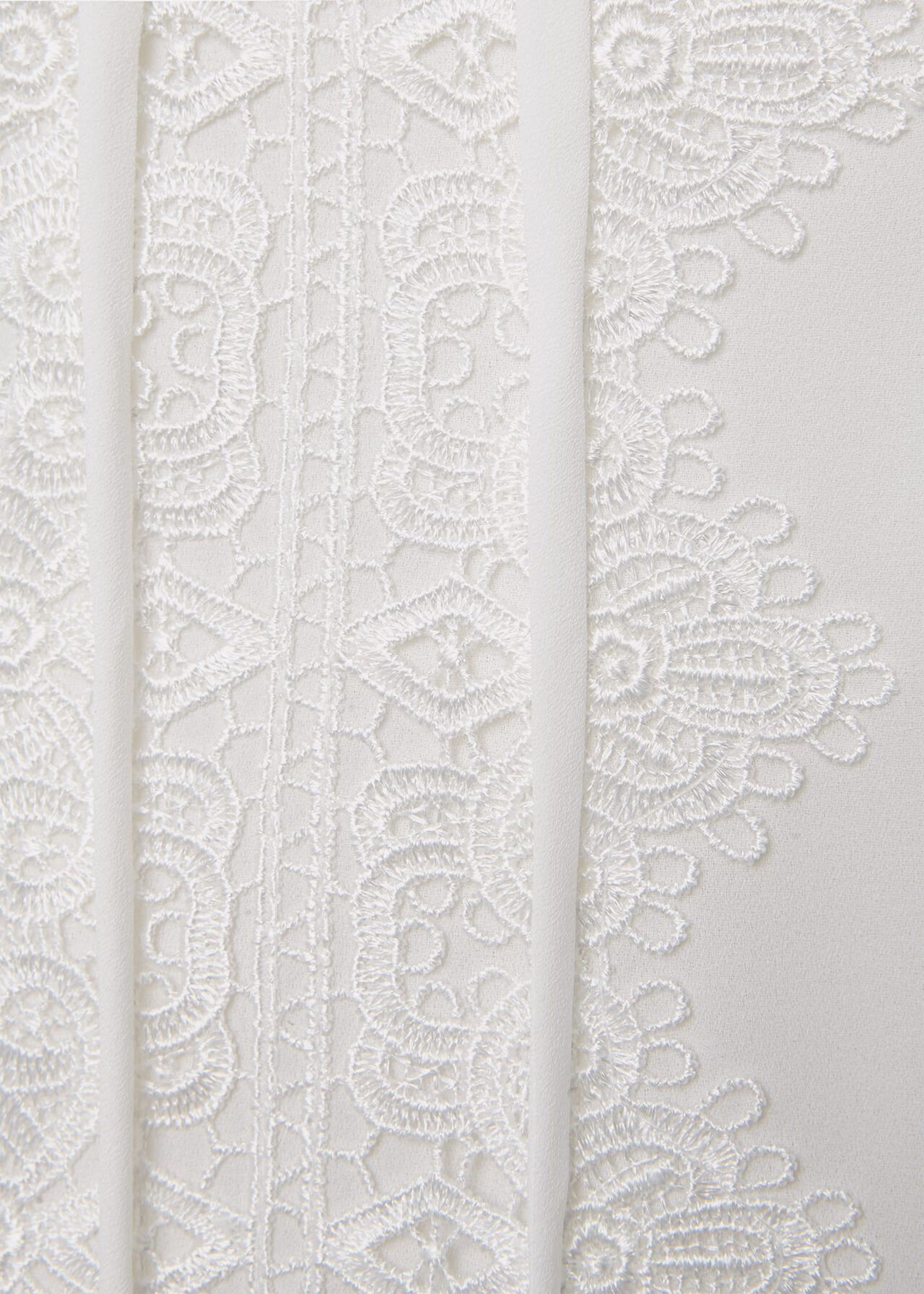 Leena Lace Trim Blouse, Ivory, hi-res