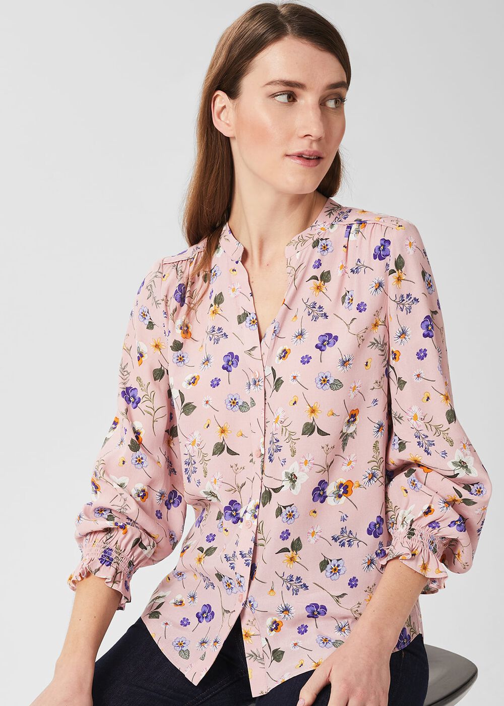 Sutton Floral Blouse , Pink Multi, hi-res