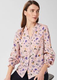Sutton Floral Blouse , Pink Multi, hi-res