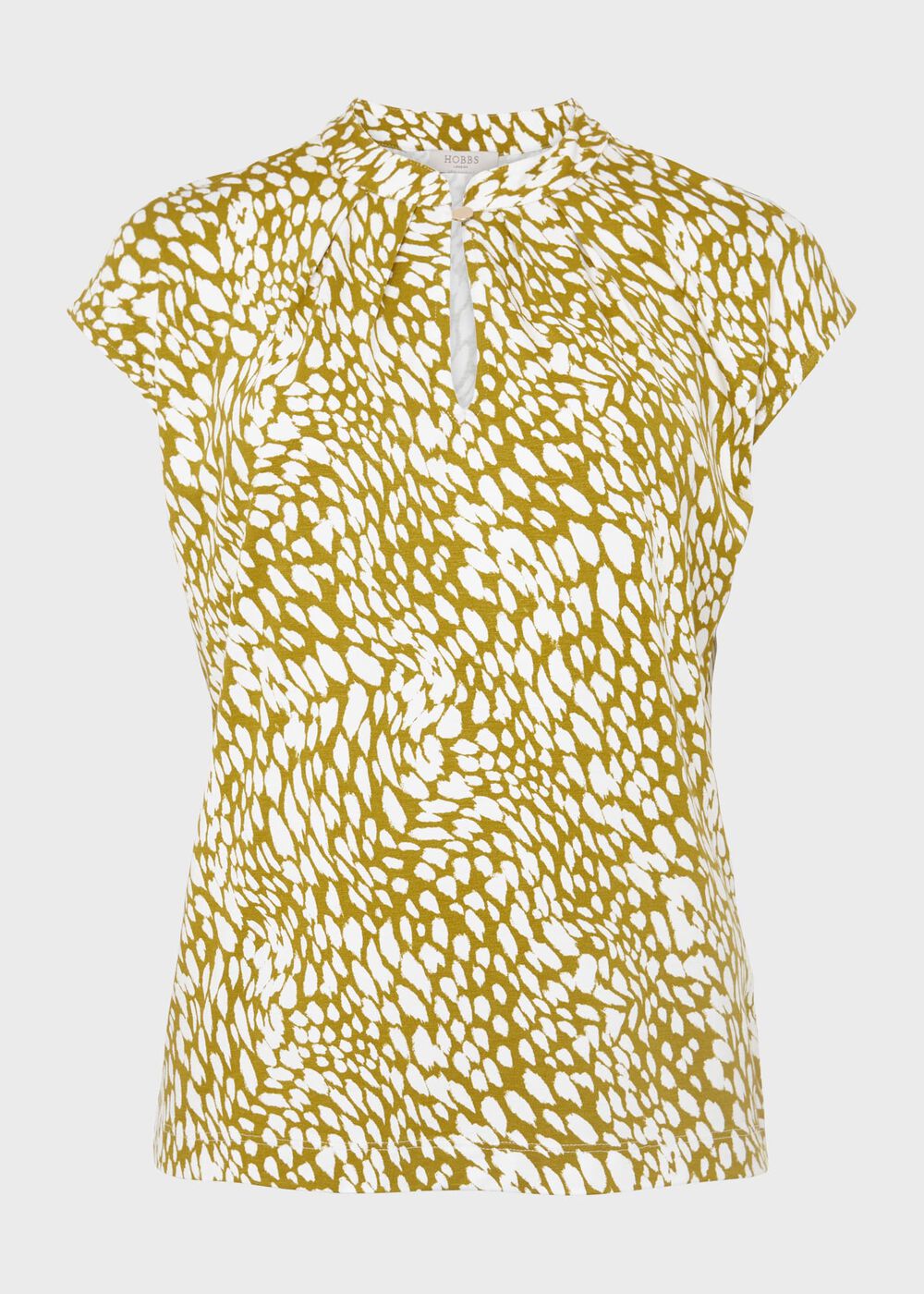 Maeve Printed Top, Olive Ivory, hi-res