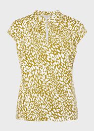 Maeve Printed Top, Olive Ivory, hi-res