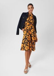 Petite Twitchill Dress, Navy Orange, hi-res