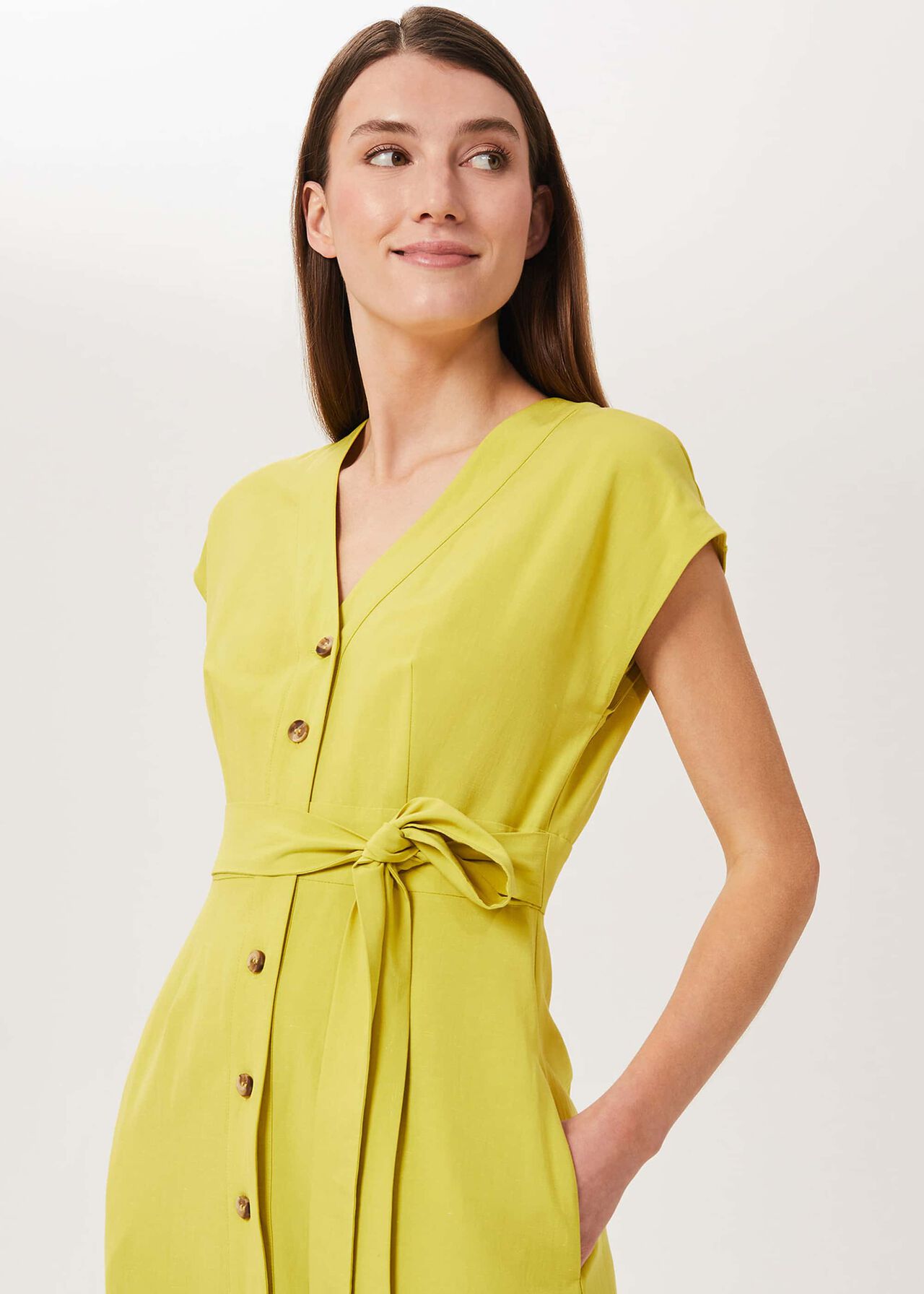 Nima Midi Dress, Chartreuse, hi-res