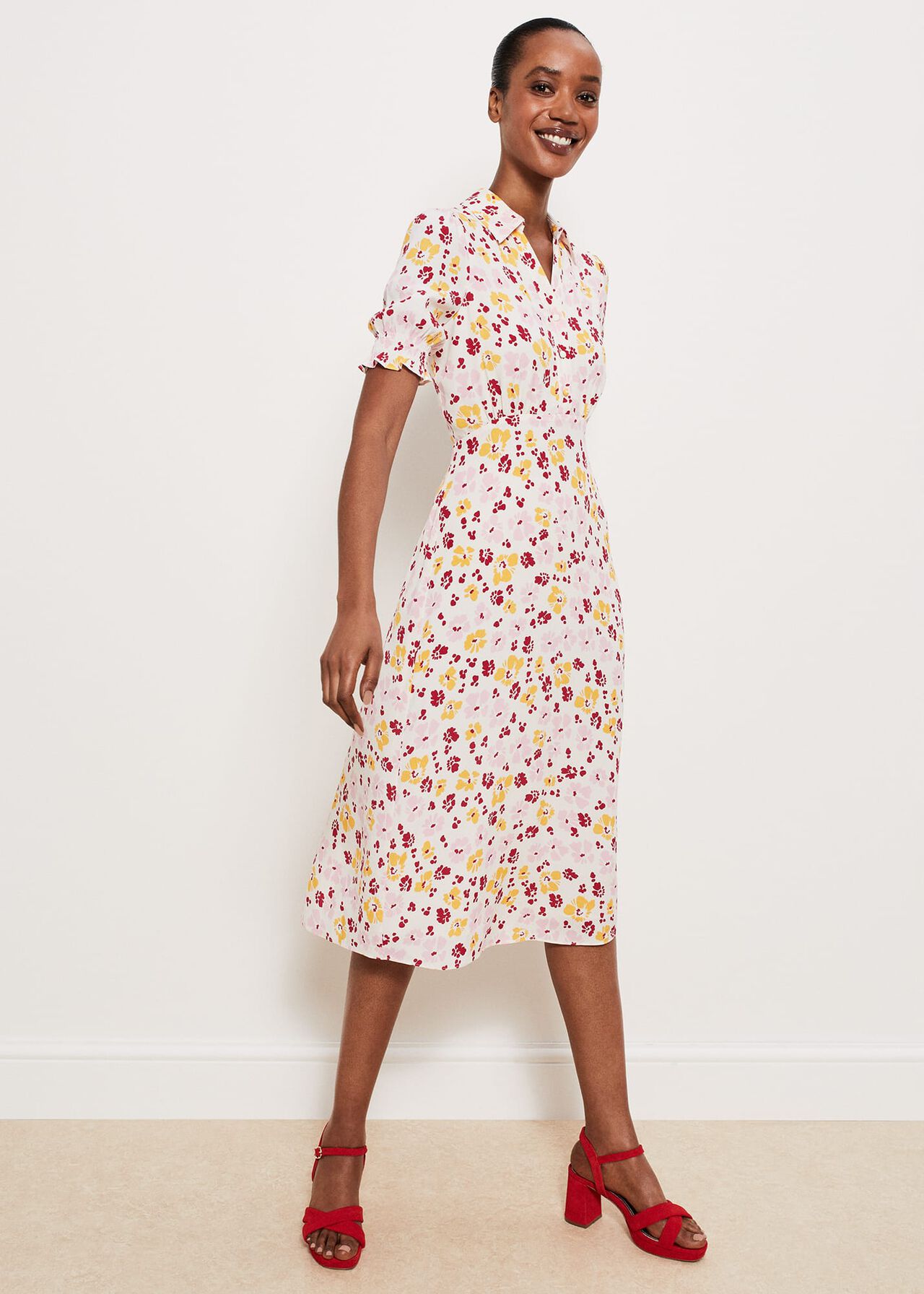 Elora Dress, Ivory Multi, hi-res