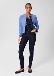 Demi Spot Blouse, Navy Ivory, hi-res