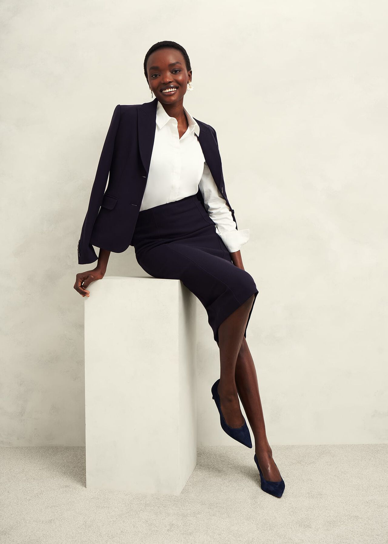 Petite Aly Skirt, Navy, hi-res